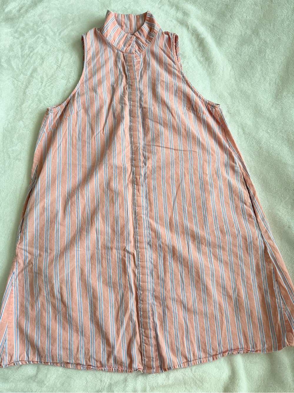 Tuckernuck Charlie Pink Button-Front Striped Dress 100% Cotton Size M